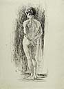 FRANCESCO JACOVACCI, Standing Male Nude Seen from Behind, pen